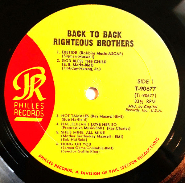 The Righteous Brothers - BACK TO BACK - LP
