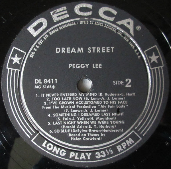 Peggy Lee - Dream Street - LP
