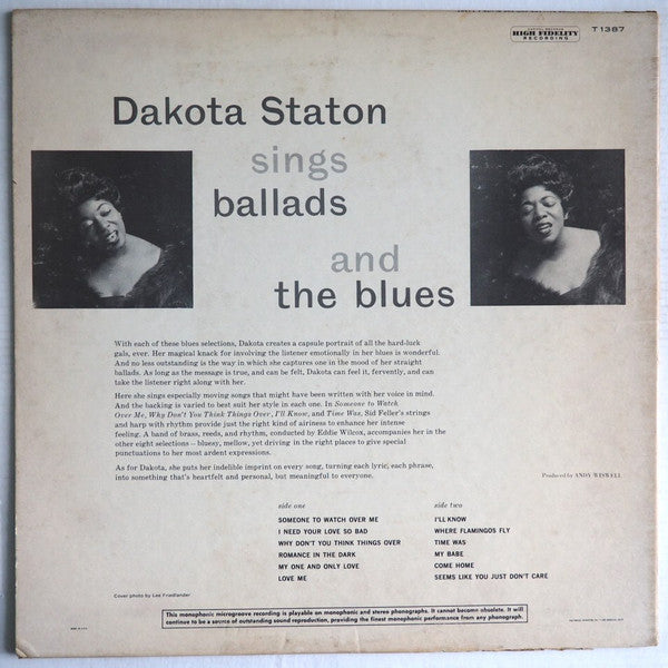 Dakota Staton - Sings Ballads And The Blues - LP