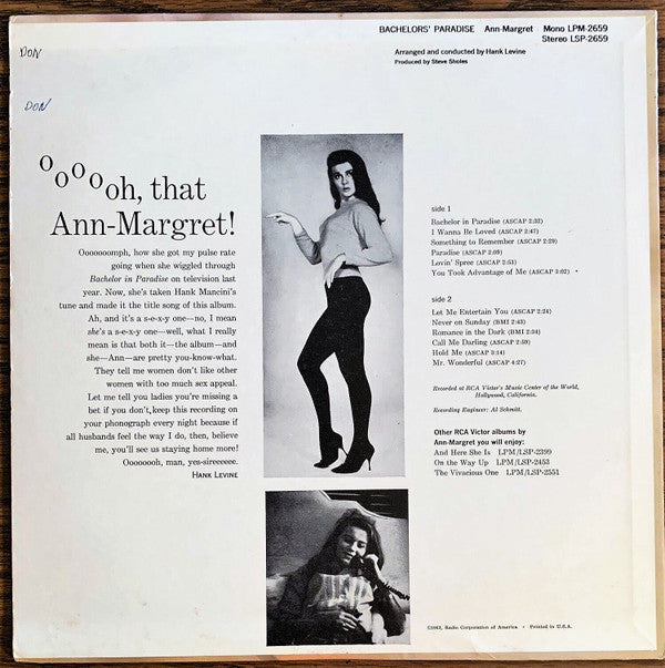 Ann Margret - Bachelors' Paradise - LP