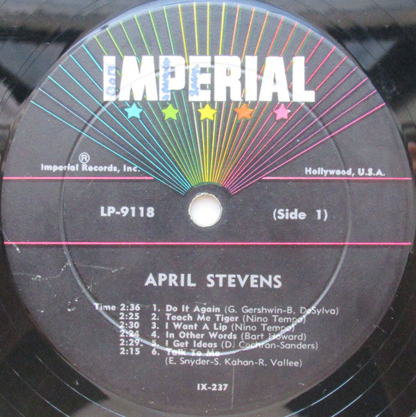 April Stevens - Teach Me Tiger! - LP