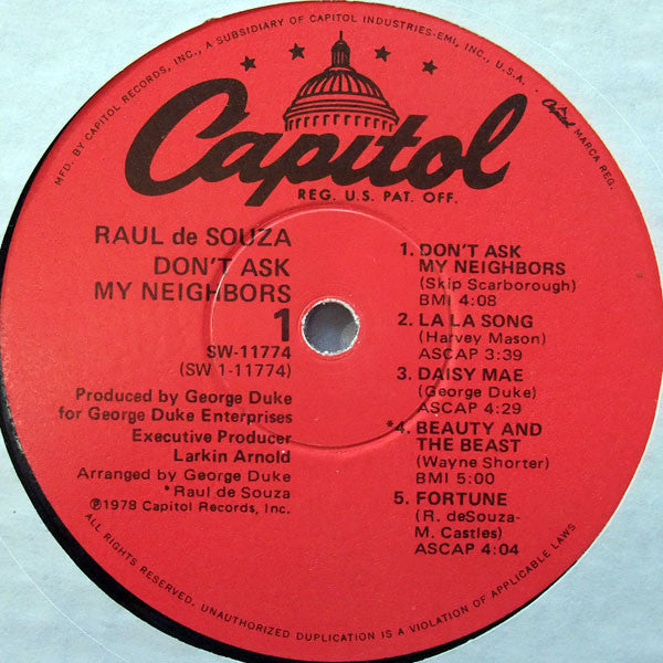 Raul de Souza - Don't Ask My Neighbors - LP