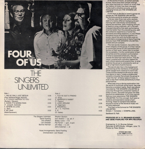 The Singers Unlimited - Four Of Us - LP