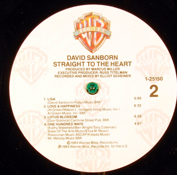 David Sanborn - Straight To The Heart - LP
