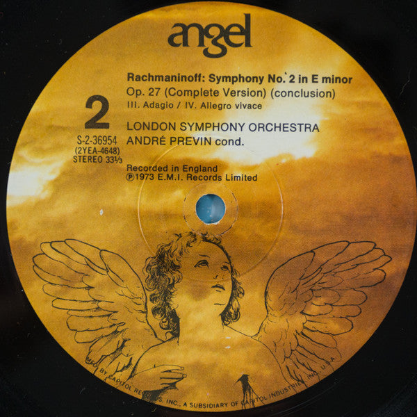 André Previn, London Symphony Orchestra, Rachmaninoff* - Symphony No. 2 In E Minor Op. 27 (Complete Version) - LP