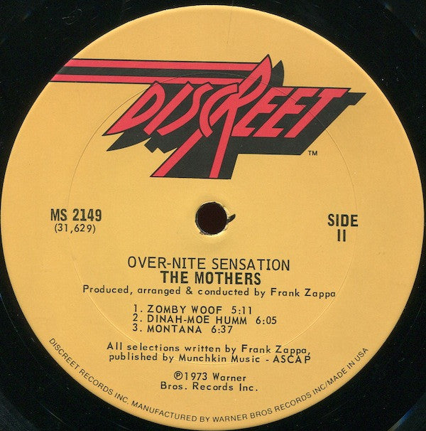 The Mothers - Over-Nite Sensation - LP