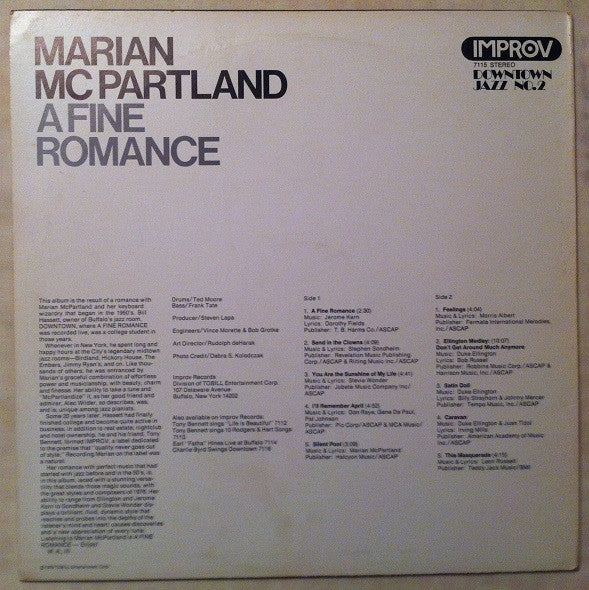 Marian McPartland - A Fine Romance - LP