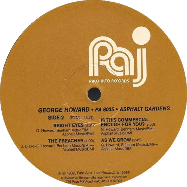 George Howard - Asphalt Gardens - LP