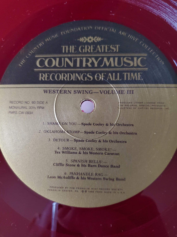 Various - The Greatest Country Music Recordings Of All Time - Western Swing Volume III - LP
