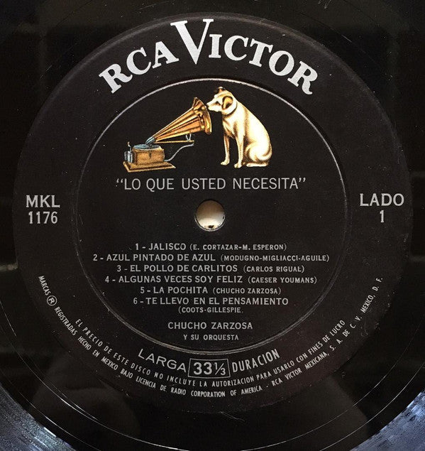 Chucho Zarzosa Y Su Orquesta* - Lo Que Usted Necesita - LP