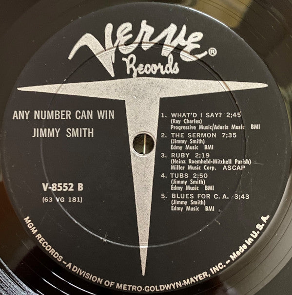 Jimmy Smith - Any Number Can Win - LP