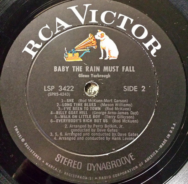 Glenn Yarbrough - Baby The Rain Must Fall - LP