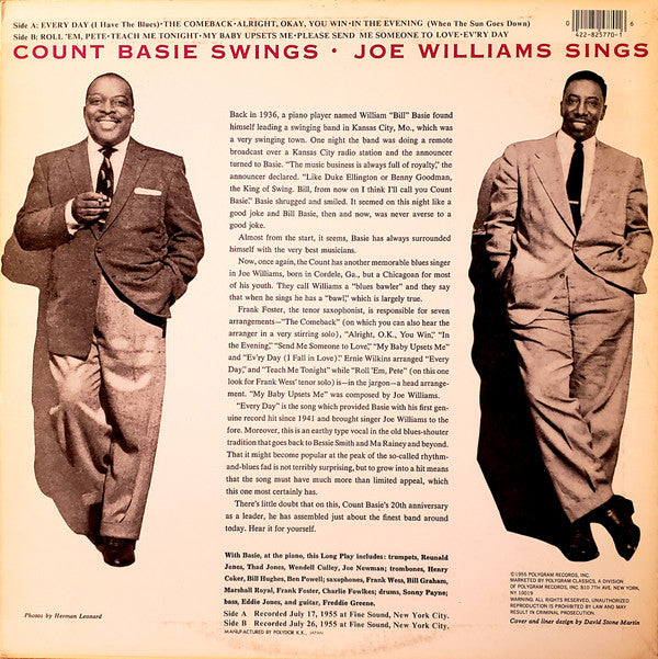 Count Basie / Joe Williams - Count Basie Swings - Joe Williams Sings - LP