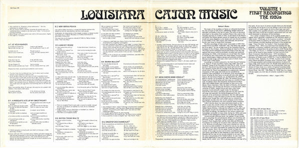 Various - Louisiana Cajun Music Volume 1: First Recordings - The 1920's - LP