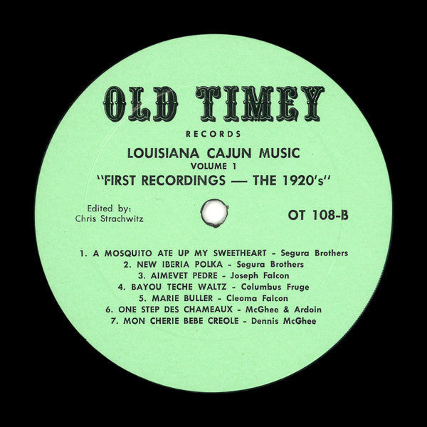 Various - Louisiana Cajun Music Volume 1: First Recordings - The 1920's - LP