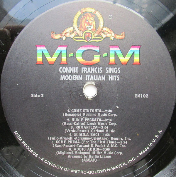 Connie Francis - Connie Francis Sings Modern Italian Hits - LP
