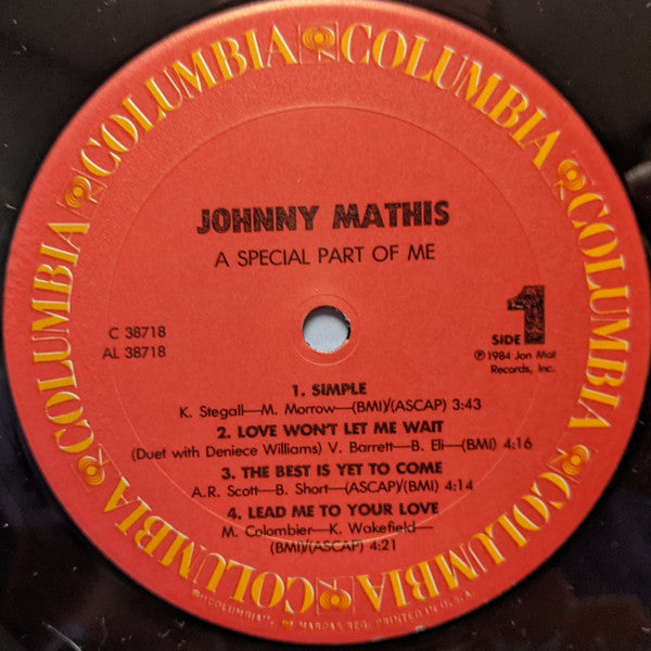 Johnny Mathis - A Special Part Of Me - LP