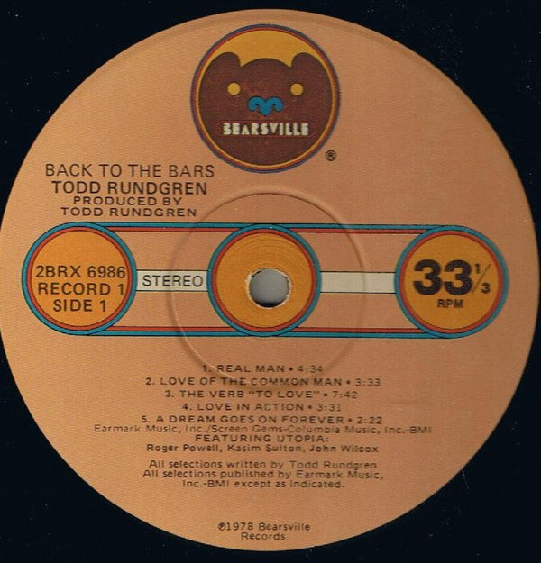 Todd Rundgren - Back To The Bars - LP
