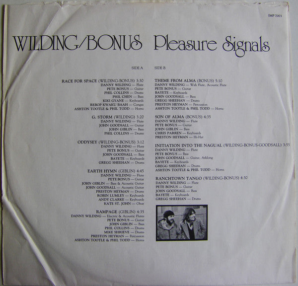 Wilding* / Bonus* - Pleasure Signals - LP