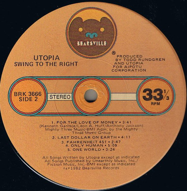 Utopia (5) - Swing To The Right - LP