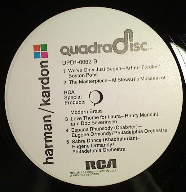 Various - Harman/Kardon CD-4 Quadradisc - LP