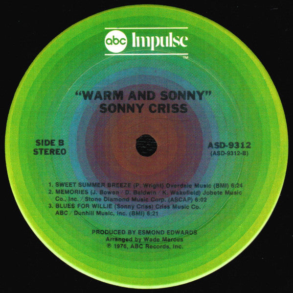 Sonny Criss - Warm & Sonny - LP