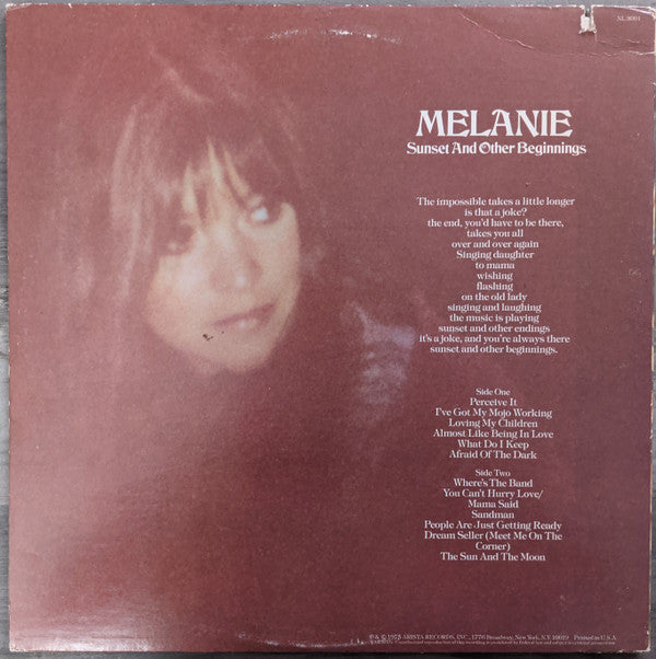 Melanie  - Sunset And Other Beginnings - LP