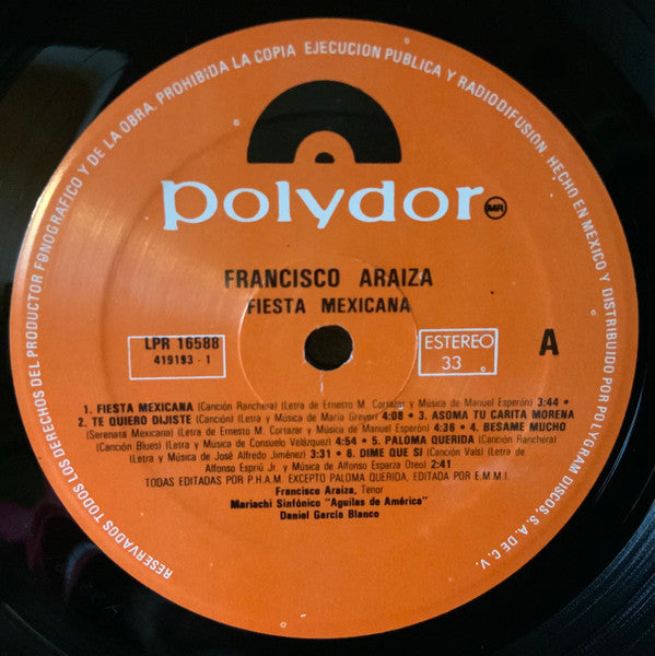 Francisco Araiza - Fiesta Mexicana - LP