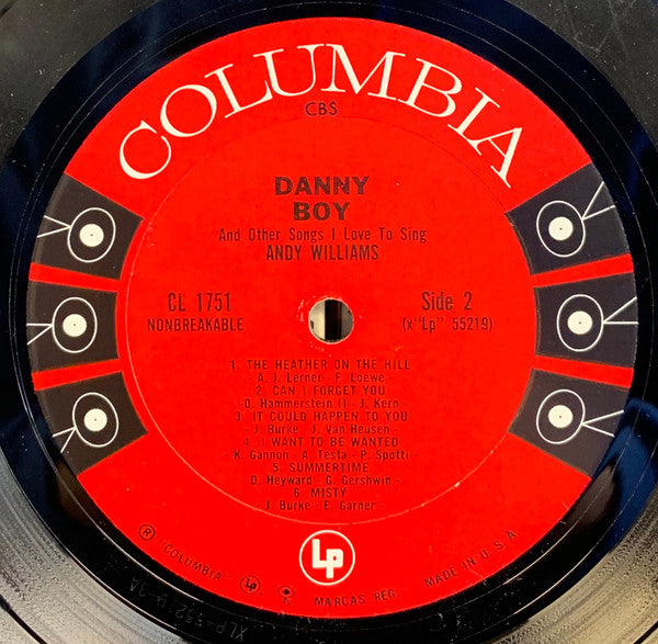 Andy Williams - "Danny Boy" And Other Songs I Love To Sing - LP