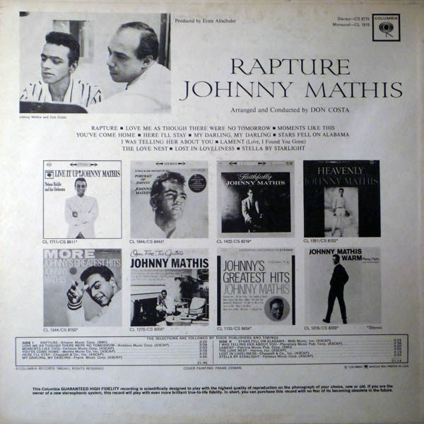 Johnny Mathis - Rapture - LP