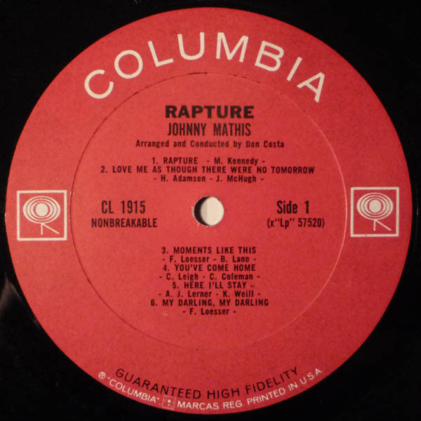 Johnny Mathis - Rapture - LP