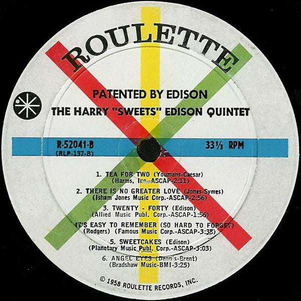 The Harry "Sweets" Edison Quintet - Patented By Edison - LP