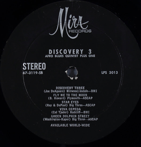 The Afro Blues Quintet Plus 1* - Discovery 3 - LP
