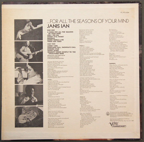 Janis Ian - ...For All The Seasons Of Your Mind - LP