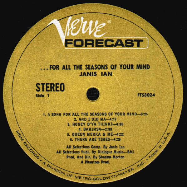 Janis Ian - ...For All The Seasons Of Your Mind - LP