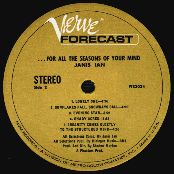 Janis Ian - ...For All The Seasons Of Your Mind - LP