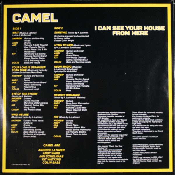 Camel - I Can See Your House From Here - LP