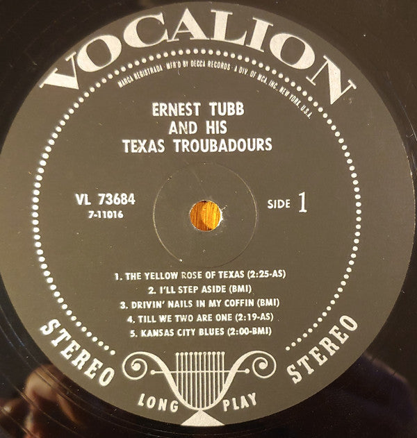 Ernest Tubb And His Texas Troubadours - Ernest Tubb And His Texas Troubadours - LP