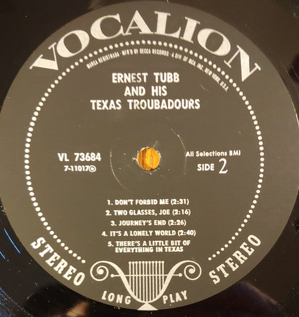 Ernest Tubb And His Texas Troubadours - Ernest Tubb And His Texas Troubadours - LP