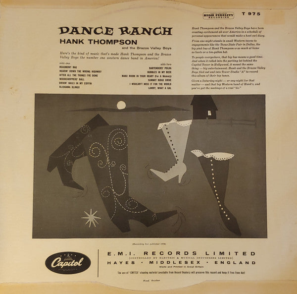 Hank Thompson With the Brazos Valley Boys* - Dance Ranch - LP
