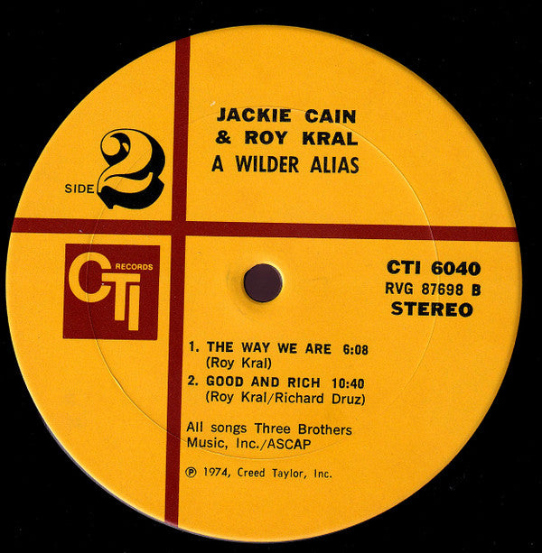 Jackie Cain & Roy Kral* - A Wilder Alias - LP