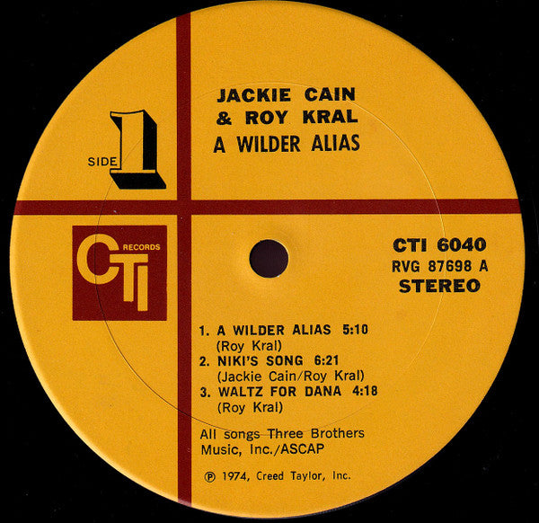 Jackie Cain & Roy Kral* - A Wilder Alias - LP