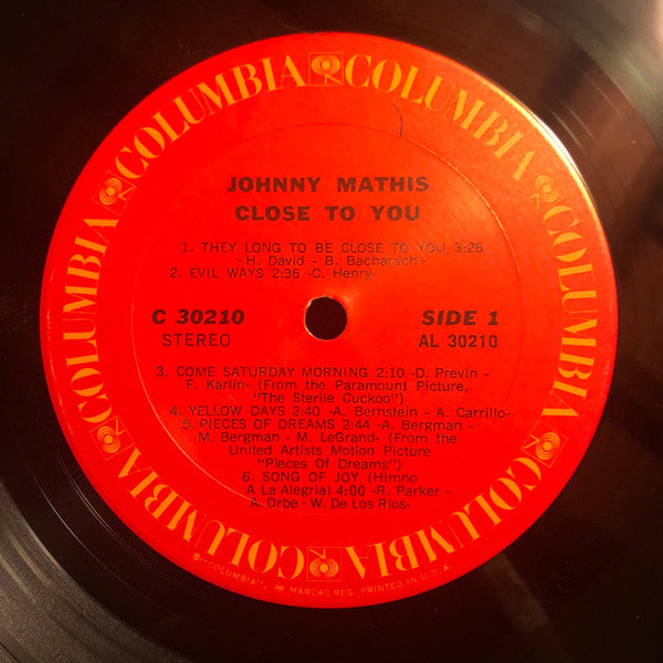 Johnny Mathis - Close To You - LP