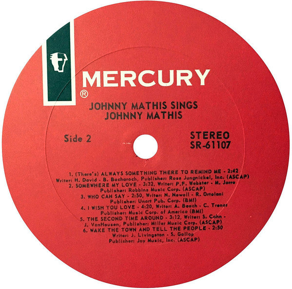 Johnny Mathis - Johnny Mathis Sings - LP