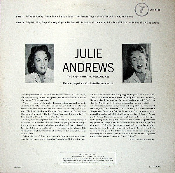 Julie Andrews - The Lass With The Delicate Air - LP