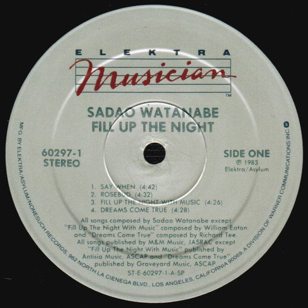 Sadao Watanabe - Fill Up The Night - LP