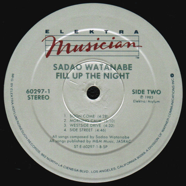 Sadao Watanabe - Fill Up The Night - LP