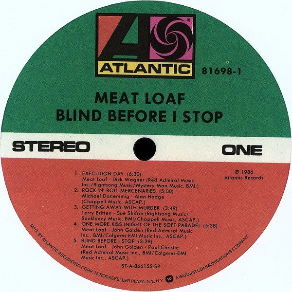 Meat Loaf - Blind Before I Stop - LP