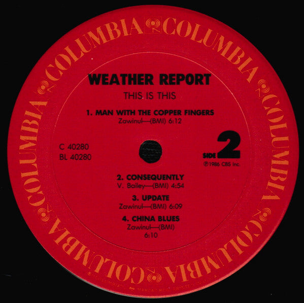 Weather Report - This Is This - LP
