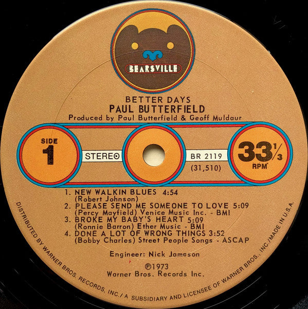 Paul Butterfield - Better Days - LP